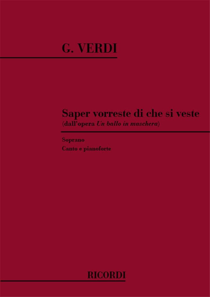 Un Ballo In Maschera: Saper Vorreste Di Che Si